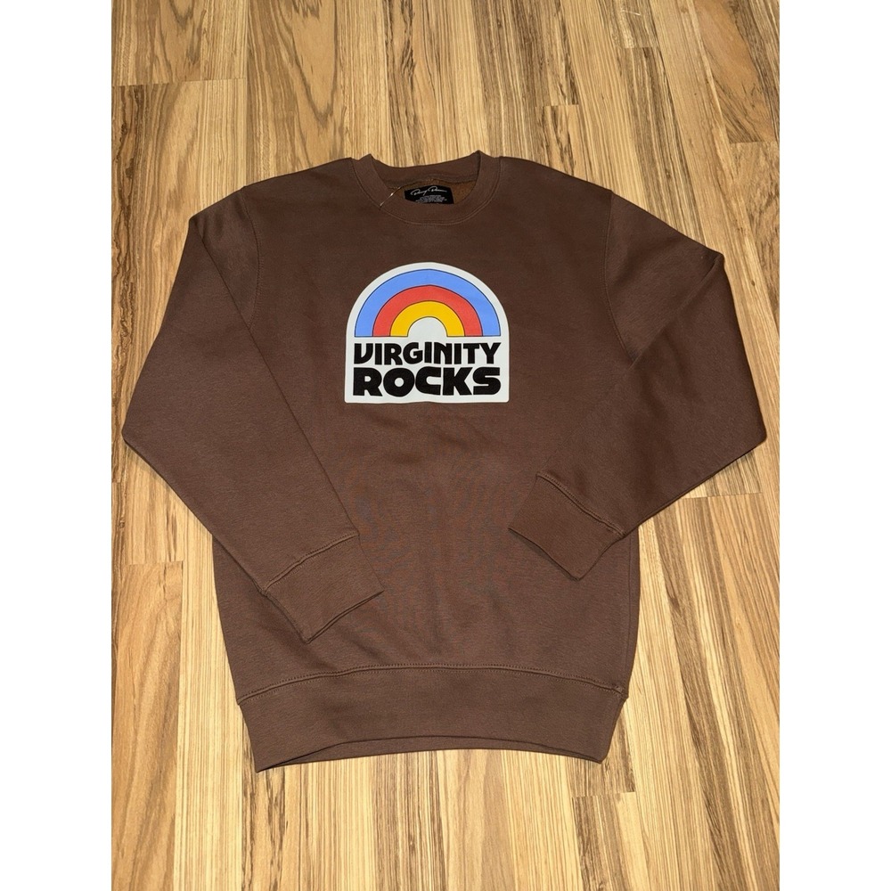Danny Duncan Virginity Rocks Brown Rainbow Crewneck Sweatshirt Sz Small NEW